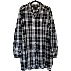 Lane Bryant | Oversized Cotton Flannel Button Down Long Sleeve Top | 18/20